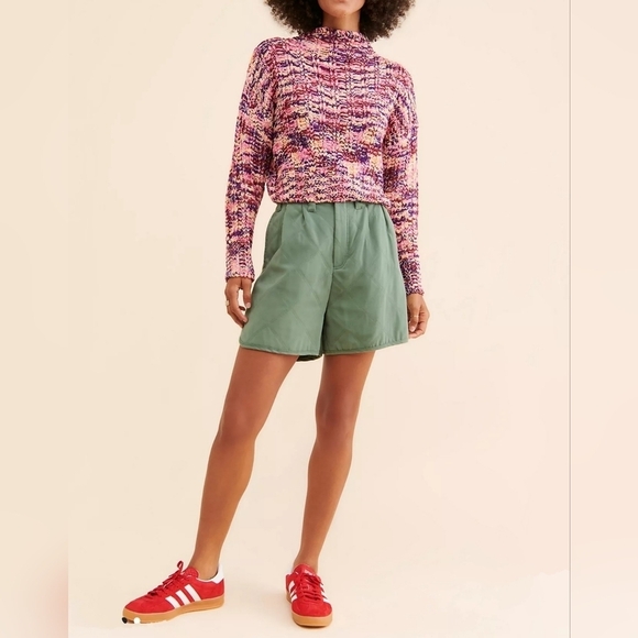 Sage The Label Tutti Frutti Turtleneck Loose Knit Sweater MEDIUM Purple Motif - Picture 3 of 9